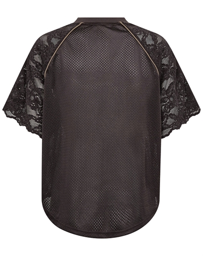 Co'Couture - TreyCC Logo Lace T-Shirt - Dark Brown